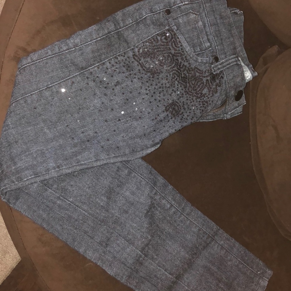 Black embellished jeans! Hardly worn! Size 5